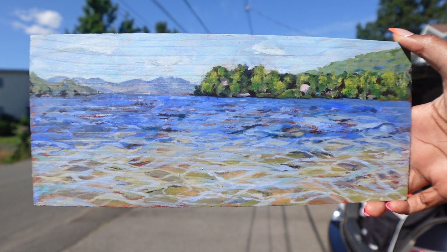 Kiara Plein Air Million Dollar Beach Lake George New York Landscape Wall Art - Original Artwork